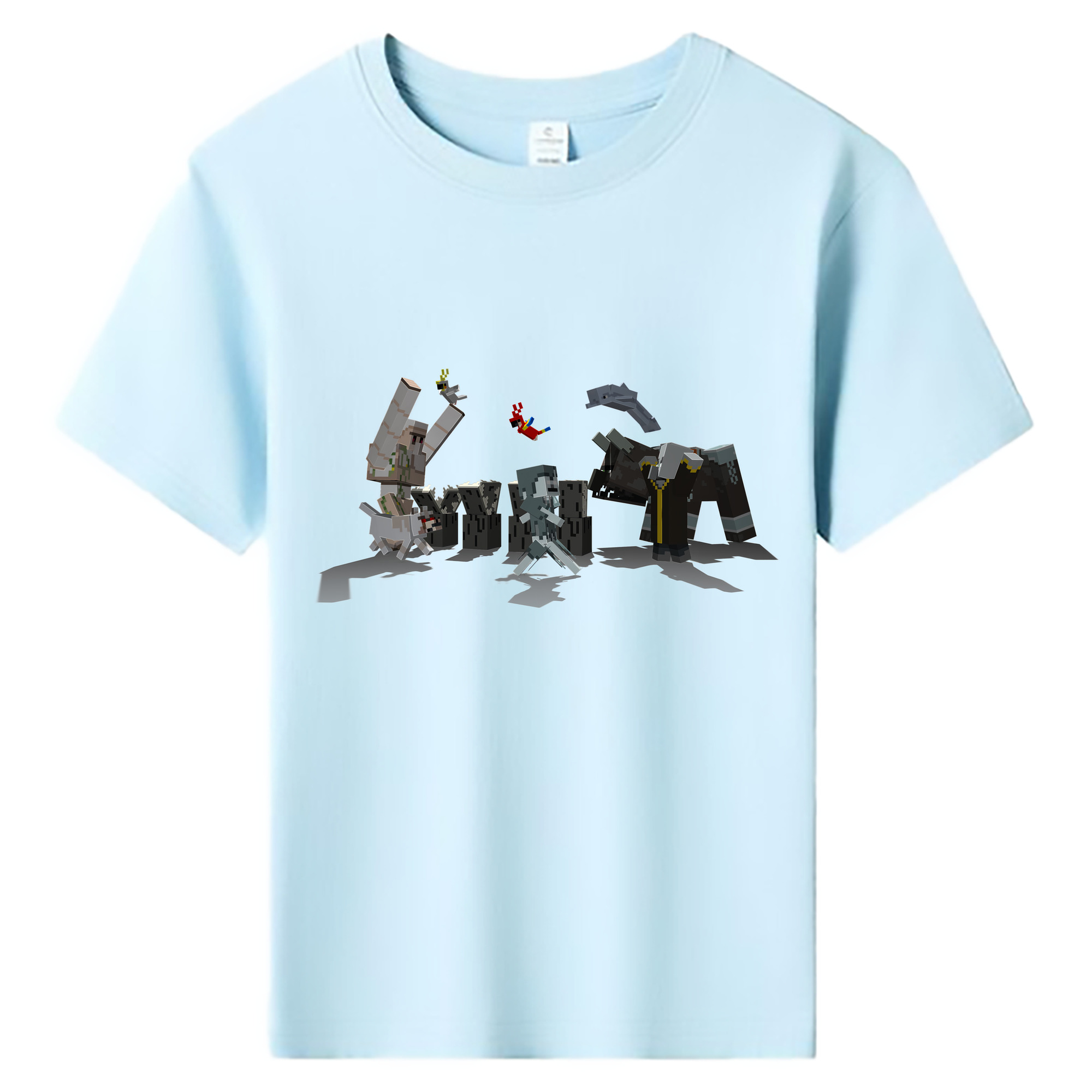 （画像用） マインクラフト ブロックの世界 Minecraft MC Block world 綿100％キッズTシャツ（フロントプリント）